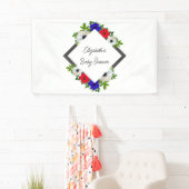 Patriotic Panda Anemone Baby Shower Banner (Insitu)