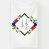 Patriotic Panda Anemone Baby Shower Banner (Vertikal)