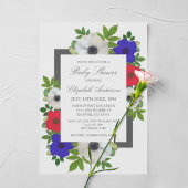 Patriotic Panda Anemone Baby Shower Einladung