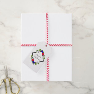 Patriotic Panda Anemone Baby Shower Geschenkanhänger