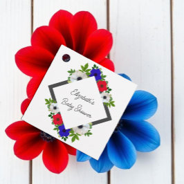 Patriotic Panda Anemone Baby Shower Geschenkanhänger