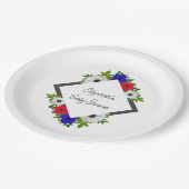 Patriotic Panda Anemone Baby Shower Pappteller (Schrägansicht)