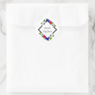 Patriotic Panda Anemone Baby Shower Runder Aufkleber