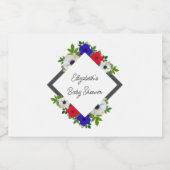 Patriotic Panda Anemone Baby Shower Schaumweinetikett (Einzelnes Label)