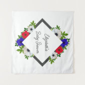 Patriotic Panda Anemone Baby Shower Wandteppich (Vorderseite (Horizontal))