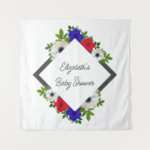 Patriotic Panda Anemone Baby Shower Wandteppich (Vorderseite)