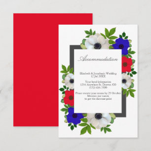 Patriotic Panda Anemone Hochzeitskarte Begleitkarte