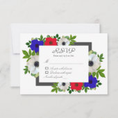 Patriotic Panda Anemone RSVP Karte (Vorderseite)