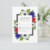 Patriotic Panda Anemone RSVP Karte (Stehend Vorderseite)