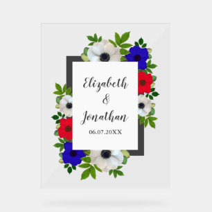 Patriotic Panda Anemone Wedding Acrylschild
