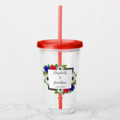 Patriotic Panda Anemone Wedding Acryltrinkbecher (Vorderseite)