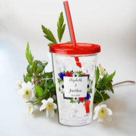 Patriotic Panda Anemone Wedding Acryltrinkbecher