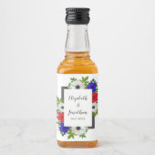 Patriotic Panda Anemone Wedding Alkoholflaschenetikett (Vorderseite)