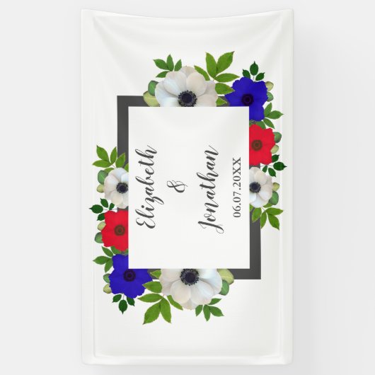 Patriotic Panda Anemone Wedding Banner (Vertikal)