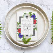 Patriotic Panda Anemone Wedding Einladung