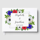 Patriotic Panda Anemone Wedding Gästebuch (Vorderseite)