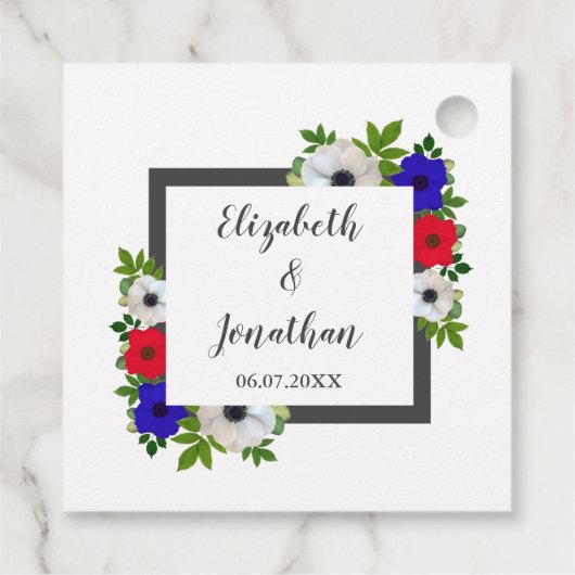 Patriotic Panda Anemone Wedding Geschenkanhänger (Rückseite)