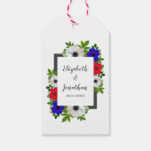 Patriotic Panda Anemone Wedding Geschenkanhänger (Rückseite)
