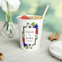 Patriotic Panda Anemone Wedding Pappbecher