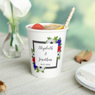 Patriotic Panda Anemone Wedding Pappbecher