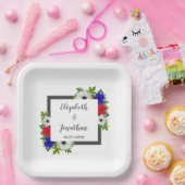 Patriotic Panda Anemone Wedding Pappteller (Party)