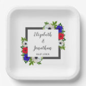 Patriotic Panda Anemone Wedding Pappteller (Vorderseite)