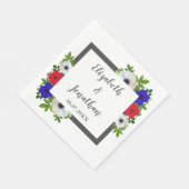 Patriotic Panda Anemone Wedding Serviette (Ecke)