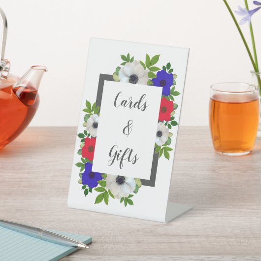 Patriotic Panda Anemone Wedding Sockelschild (In SItu)