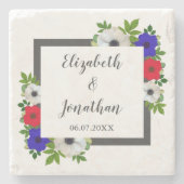 Patriotic Panda Anemone Wedding Steinuntersetzer (Vorderseite)