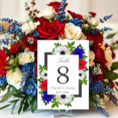 Patriotic Panda Anemone Wedding Tischnummer