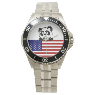 Patriotic Panda Armbanduhr