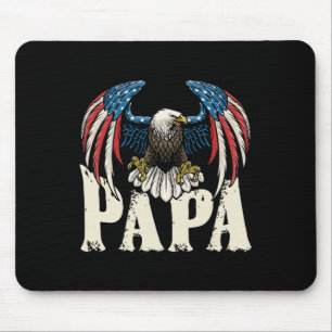 Patriotic Papa Bald Eagle Shirt Usa Flag 4. Ju Mousepad