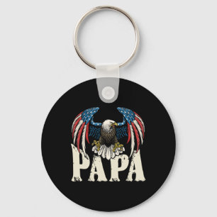Patriotic Papa Bald Eagle Shirt Usa Flag 4. Ju Schlüsselanhänger