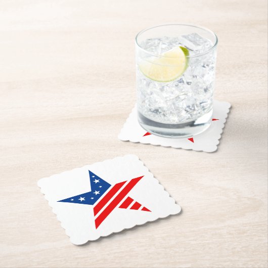 Patriotic Paper Star Drink Untersetzer (Vor Ort)