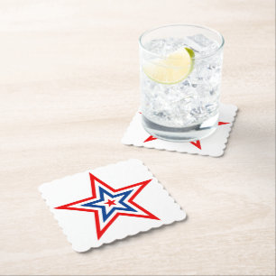 Patriotic Paper Star Drink Untersetzer