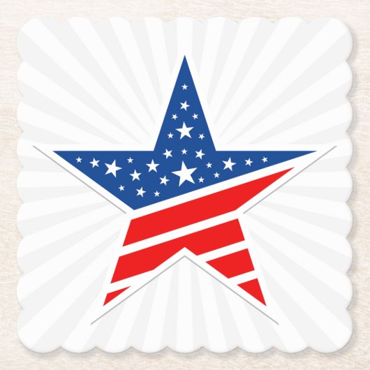 Patriotic Paper Star Drink Untersetzer (Vorderseite)