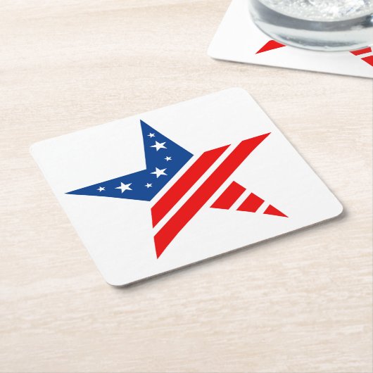 Patriotic Paper Star Drink Untersetzer (angewinkelt)