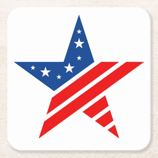 Patriotic Paper Star Drink Untersetzer (Vorderseite)