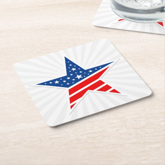 Patriotic Paper Star Drink Untersetzer (angewinkelt)