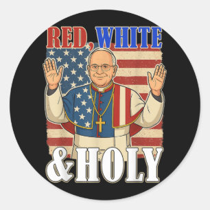 Patriotic Papst Leo Xiv Spaß Design Runder Aufkleber
