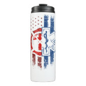 Patriotic Paramedic Firefighter EMT USA Flag EMS Thermosbecher (Vorderseite)
