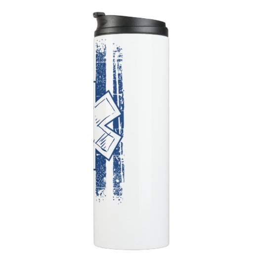 Patriotic Paramedic Firefighter EMT USA Flag EMS Thermosbecher (Nach rechts gedreht)