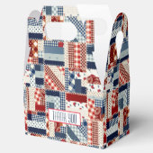 Patriotic Patchwork Quilt Favor Box Geschenkschachtel (Geöffnet)