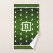Patriotic Pattern with Monogram on Green Gradient Badhandtuch Set (Handtuch)