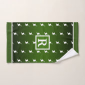 Patriotic Pattern with Monogram on Green Gradient Badhandtuch Set (Handtuch)