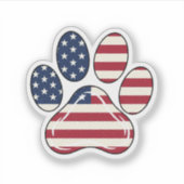 Patriotic Paw Print - 4. Juli Aufkleber (Vorderseite)