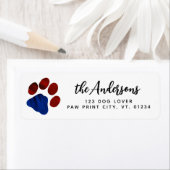 Patriotic Paw Print Personalisierte Rücksendeadres (Insitu)