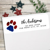 Patriotic Paw Print Personalisierte Rücksendeadres