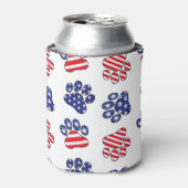 Patriotic Paw Prints Dosenkühler (Kanne Vorderseite)