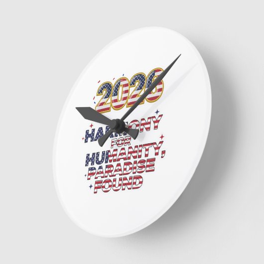 Patriotic Peace Decal Runde Wanduhr (Winkel)